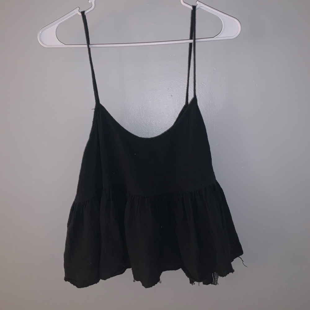Black thin strap flowy top